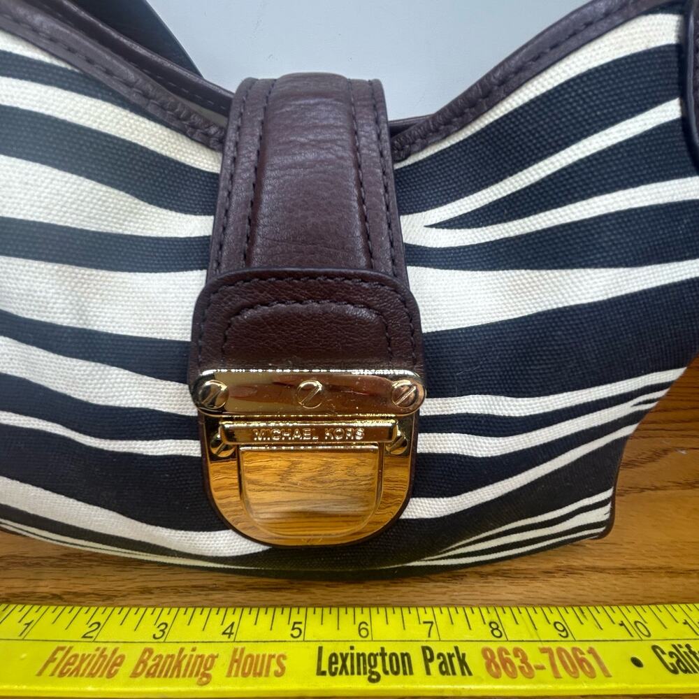 Michael Kors Bag Brown Gold Satchel Leather - Picture 4 of 13